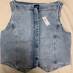 Ultra Soft Denim Crop Vest